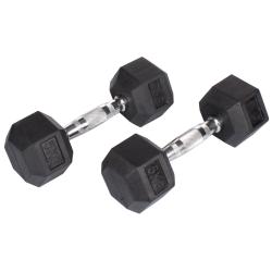 Merco Hex Rubber Dumbbell činka 1 pár