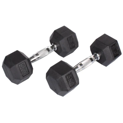 Merco Hex Rubber Dumbbell činka 1 pár Merco Hex Rubber Dumbbell činka 1 pár