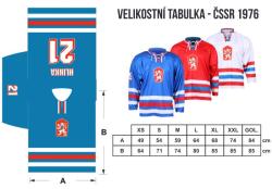 Merco hokejový dres ČSSR 1976 replika - XS, potisk FRANTÍK č. 94 POUZE XS - modrá (VÝPRODEJ)