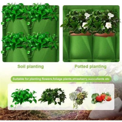 Merco Horizontal Grow Bag 6 textilné kvetináče na stenu čierna