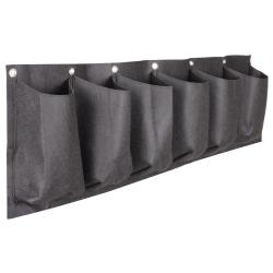 Merco Horizontal Grow Bag 6 textilní květináče na zeď černá Merco Horizontal Grow Bag 6 textilní květináče na zeď černá