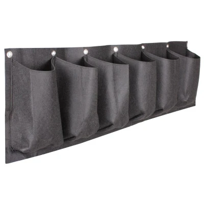 Merco Horizontal Grow Bag 6 textilní květináče na zeď černá Merco Horizontal Grow Bag 6 textilní květináče na zeď černá