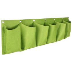 Merco Horizontal Grow Bag 6 textilní květináče na zeď zelená Merco Horizontal Grow Bag 6 textilní květináče na zeď zelená