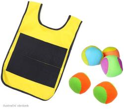 Merco Hra lepicí vesta na suchý zip oranžová set s 5 soft míčky