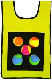 Merco Hra lepicí vesta na suchý zip žlutá set s 5 soft míčky