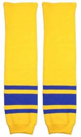 Merco Loko hokejové štulpny junior žlutá-modrá POUZE 1 pár (VÝPRODEJ)