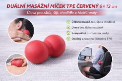 Merco Míček masážní duální 6x12cm rehabilitační TPE červený