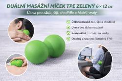 Merco Míček masážní duální 6x12cm rehabilitační TPE zelený