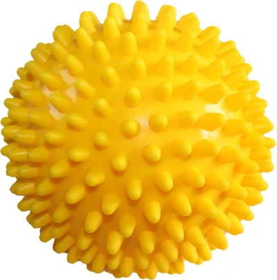 Merco Míček masážní rehabilitační ježek 9cm s bodlinkami soft žlutý Merco Míček masážní rehabilitační ježek 9cm s bodlinkami soft žlutý
