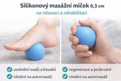Merco Míček masážní silikonový 6,5cm na relaxaci a rehabilitaci modrý