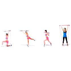Merco Pilates Sticks posilovací tyč s gumou fialová