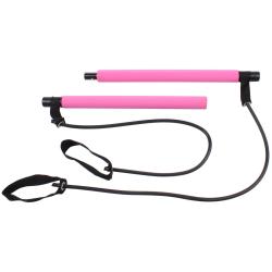 Merco Pilates Sticks posilovací tyč s gumou růžová