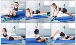 Merco Posilovač břišních svalů nastavitelný sit-up držák červený