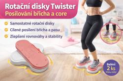 Merco Twist rotační disky růžové set 1 pár na fitness a rehabilitaci