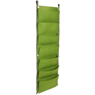 Merco Vertical Grow Bag 7 textilní květináče na zeď zelená Merco Vertical Grow Bag 7 textilní květináče na zeď zelená
