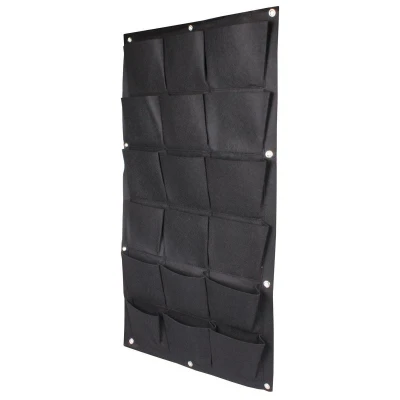 Merco Wall Grow Bag 18 textilní květináče na zeď černá Merco Wall Grow Bag 18 textilní květináče na zeď černá