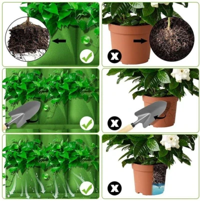 Merco Wall Grow Bag 36 textilní květináče na zeď zelená