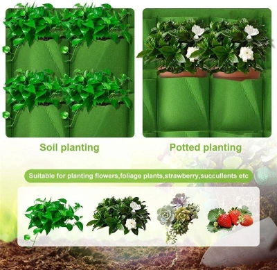 Merco Wall Grow Bag 36 textilní květináče na zeď zelená