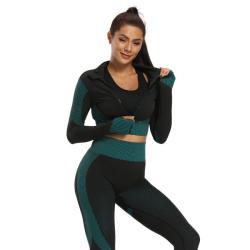 Merco Yoga Sense fitness set dámský zelená tm. POUZE L (VÝPRODEJ)