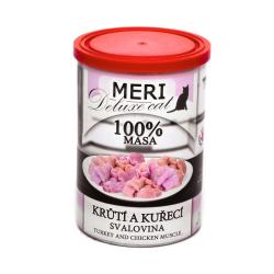 MERI Deluxe Cat krůtí a kuřecí svalovina, konzerva 400 g MERI Deluxe Cat krůtí a kuřecí svalovina, konzerva 400 g
