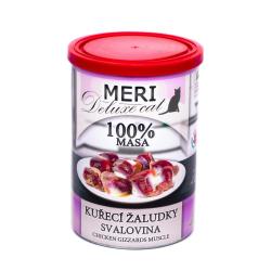 MERI Deluxe Cat kuřecí žaludky svalovina, konzerva 400 g MERI Deluxe Cat kuřecí žaludky svalovina, konzerva 400 g