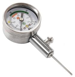 Měřič tlaku míčů - budík chrom HS001 Měřič tlaku míčů - budík chrom HS001