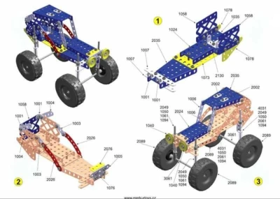 Merkur 1.1 Extreme Buggy auta 256 dílků KOVOVÁ (stavebnice)