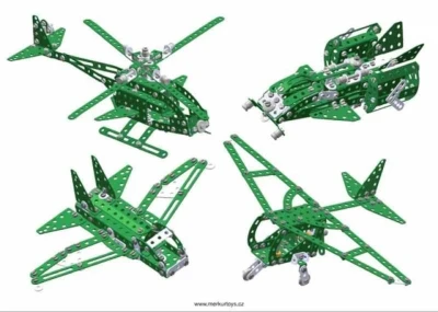 Merkur Helicopter set 516 dílků KOVOVÁ (stavebnice)
