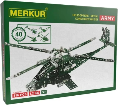 Merkur Helicopter set 516 dílků KOVOVÁ (stavebnice)