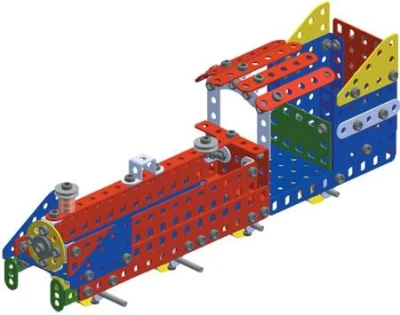 Merkur M 032 Vláček Železniční modely 300 dílků KOVOVÁ (stavebnice)