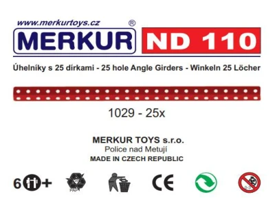 Merkur ND110 Úhelníky 25 dírek náhradní díl set 25ks KOVOVÁ (stavebnice)