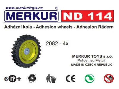 Merkur ND114 Adhezívne kolesá náhradná sada 4ks KOVOVÁ (stavebnica)