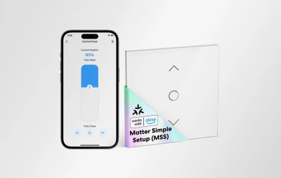 Meross MRS100MA(EU) bílý Wi-Fi Matter spínač pro rolety, balení 4 ks