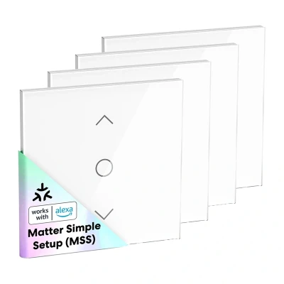 Meross MRS100MA(EU) bílý Wi-Fi Matter spínač pro rolety, balení 4 ks