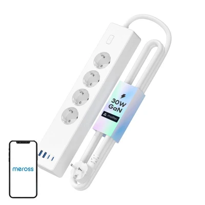 Meross MSP844(EU) chytrá rychlonabíjecí lišta, 4 zásuvky + 2x USB-A + 2x USB-C (Matter) Meross MSP844(EU) chytrá rychlonabíjecí lišta, 4 zásuvky + 2x USB-A + 2x USB-C (Matter)