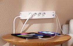 Meross MSP844(EU) chytrá rychlonabíjecí lišta, 4 zásuvky + 2x USB-A + 2x USB-C (Matter)