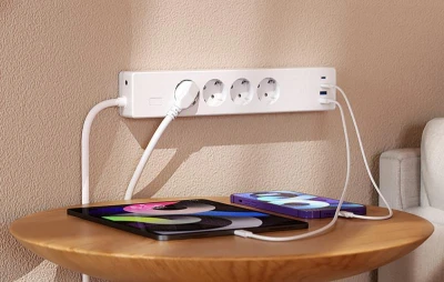 Meross MSP844(EU) chytrá rychlonabíjecí lišta, 4 zásuvky + 2x USB-A + 2x USB-C (Matter)