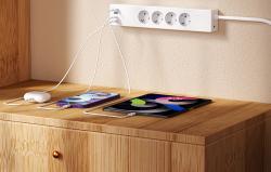 Meross MSP844(EU) chytrá rychlonabíjecí lišta, 4 zásuvky + 2x USB-A + 2x USB-C (Matter)