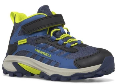 Merrell Mk267543 Moab Speed 2 Mid A/c Wtpf Navy/hi Viz dětské outdoor boty Merrell Mk267543 Moab Speed 2 Mid A/c Wtpf Navy/hi Viz dětské outdoor boty