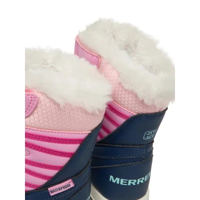 Merrell Snow Bank 5.0 WTRPF K navy/pink dětské zimní boty