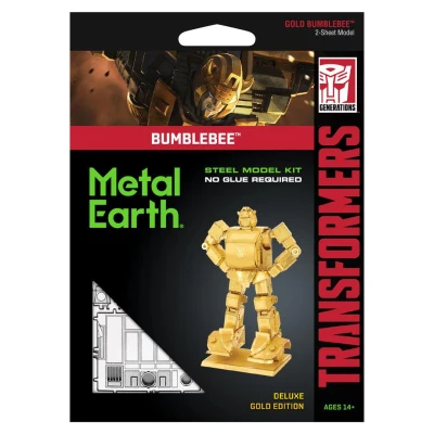 Metal Earth Luxusní ocelová stavebnice Transformers Bumblebee zlatý