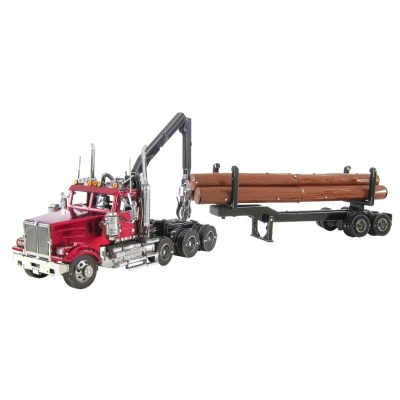 Luxusní ocelová stavebnice Prémiová verze Western Star 4900 Log Truck s návěsem Luxusní ocelová stavebnice Prémiová verze Western Star 4900 Log Truck s návěsem