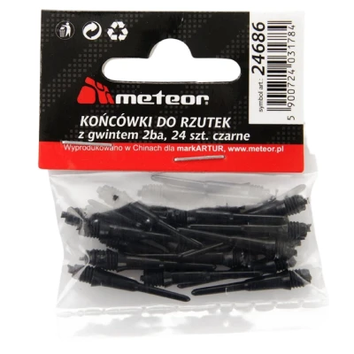 Meteor Tips 24 černé hroty k šipkám