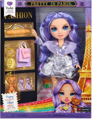 MGA RAINBOW HIGH Fashion panenka Violet v Paříži set s doplňky