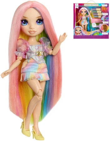 MGA RAINBOW HIGH Vlasové studio kadeřnický set panenka s doplňky