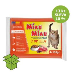 Miau Miau Cat Mix hovězí a kuřecí, kapsa 100 g 4 pack (13 ks) %