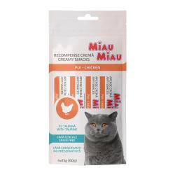 Miau Miau Creamy Snacks Cat kuřecí 15 g (4 pack) Miau Miau Creamy Snacks Cat kuřecí 15 g (4 pack)