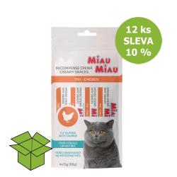 Miau Miau Creamy Snacks Cat kuřecí 4 pack (12 ks) % Miau Miau Creamy Snacks Cat kuřecí 4 pack (12 ks) %