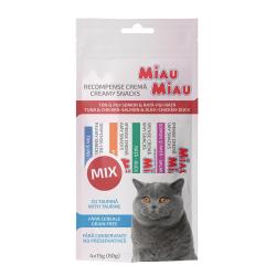 Miau Miau Creamy Snacks Cat mix 15 g (4 pack) Miau Miau Creamy Snacks Cat mix 15 g (4 pack)