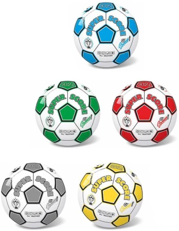 Míč fotbalový balon Super Score vel. 5 kopačák s potiskem 5 barev